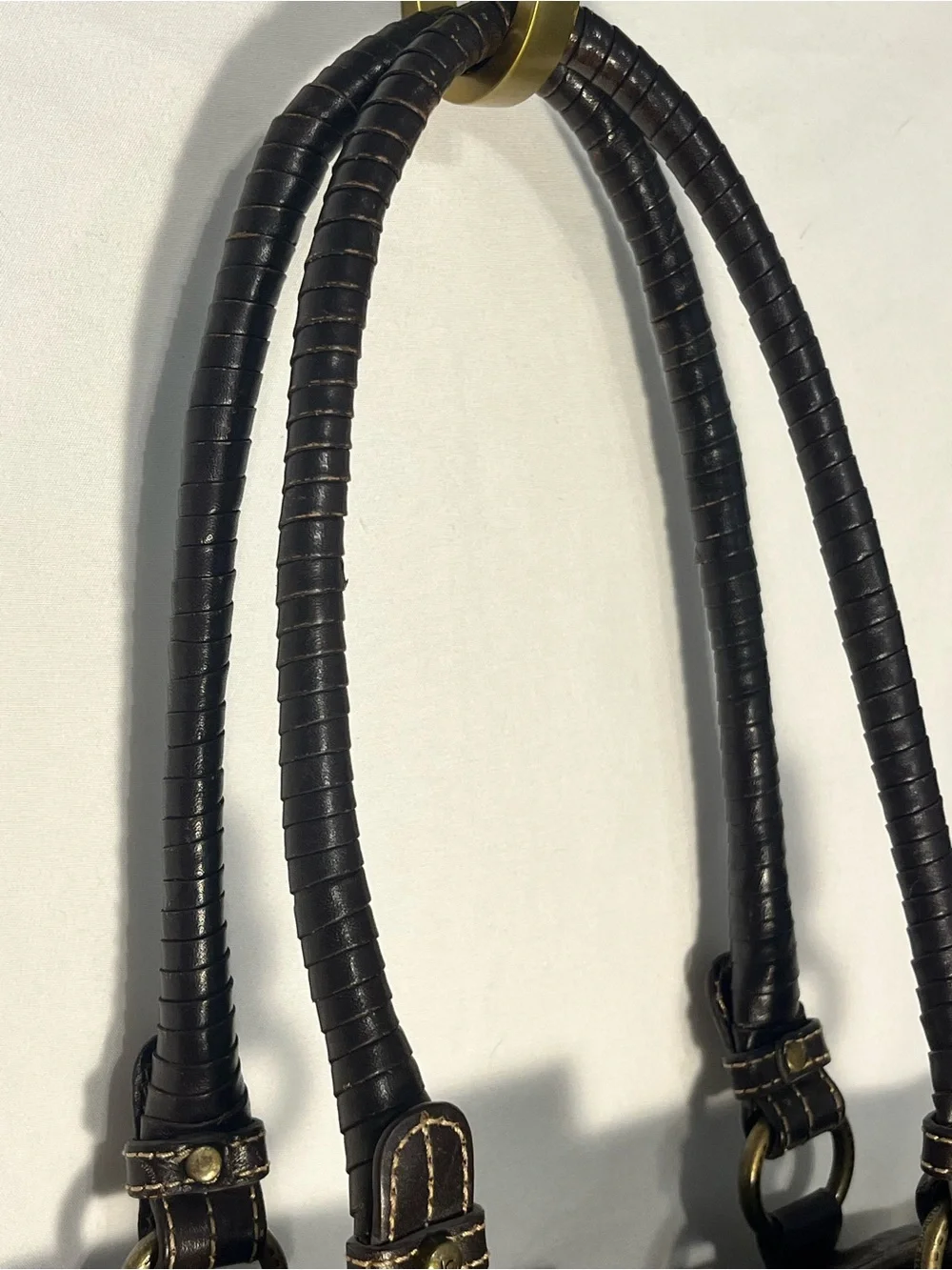 Liz Claiborne Dark Brown Leather Hobo Shoulder Bag